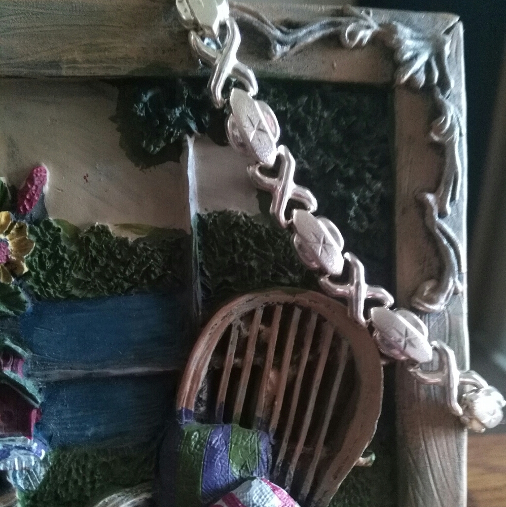 Solid Sterling Silver Bracelet .925 7.5" - image 1